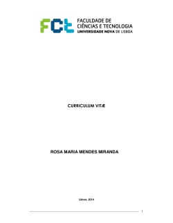 CURRICULUM VIT&AElig; ROSA MARIA MENDES MIRANDA