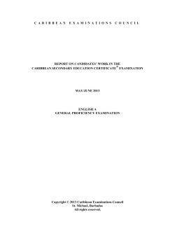 caribbeanexaminations council report on candidates` work in