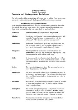 Dramatic and Shakespearean Techniques - divaparekh
