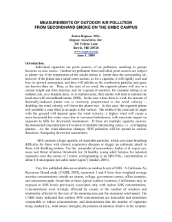 measurements of outdoor air pollution from secondhand smoke on