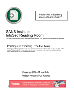 Phishing and Pharming - The Evil Twins