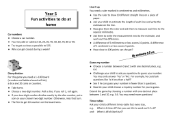 Year 5 Fun activities to do at home