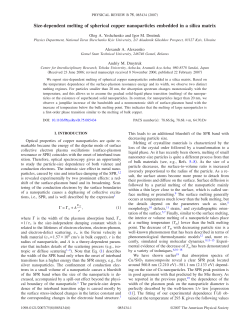 Size-dependent melting of spherical copper nanoparticles