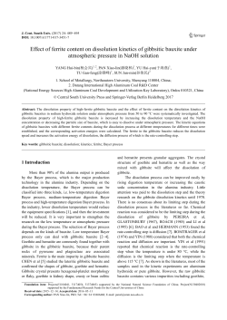 Effect of ferrite content on dissolution kinetics of gibbsitic bauxite