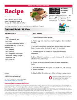 Oatmeal Raisin Muffins - OSU Extension | Wayne County