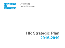 HR Strategic Plan 2015-2019  - University of California | Office