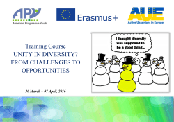 Training Course UNITY IN DIVERSITY?