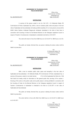 GOVERNMENT OF TELANGANA STATE