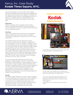 Aerva, Inc. Case Study Kodak Times Square, NYC.