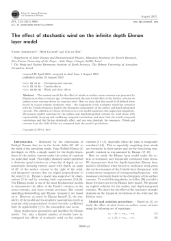The effect of stochastic wind on the infinite depth Ekman layer model