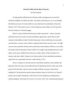1 Internal Conflict and the Role of Neurosis by Grace Ferguson To