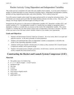 Rocket Activity Using Dependent and Independent Variables
