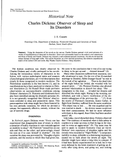 Charles Dickens: ()bserver of Sleep and Its Disorders