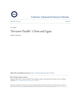 "Pervasive Parable": Christ and Ligeia