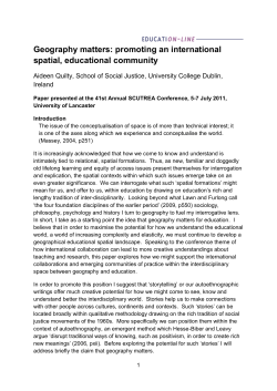 Geography matters: promoting an international spatial, educational