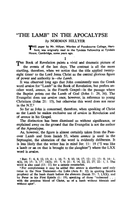 "`The Lamb` in the Apocalypse," The Evangelical Quarterly 39.4