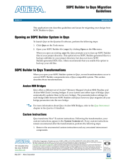 SOPC Builder to Qsys Migration Guidelines AN 632