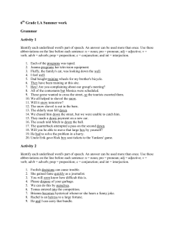 6th ELA Summer Work