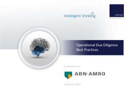 Operational Due Diligence Presentation