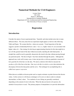 Numerical Methods for Civil Engineers Regression