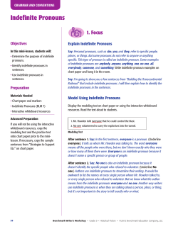 Indefinite Pronouns - Benchmark Writer`s Workshop