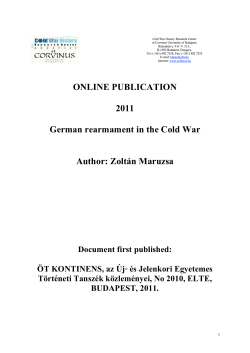 German rearmament in the Cold War
