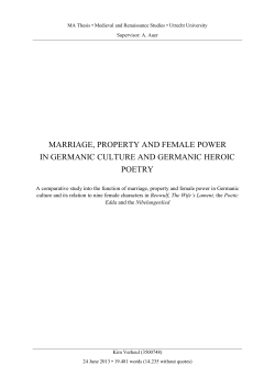 marriage, property and female power in germanic culture and
