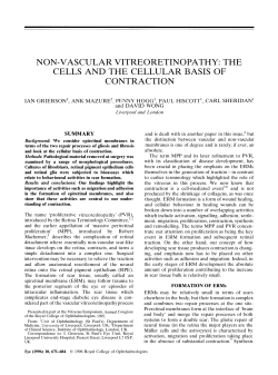 non-vascular vitreoretinopathy: the cells and the cellular