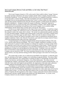 The Levant Company Between Trade and Politics: or, the Colony