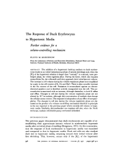 The Response of Duck Erythrocytes to Hypertonic