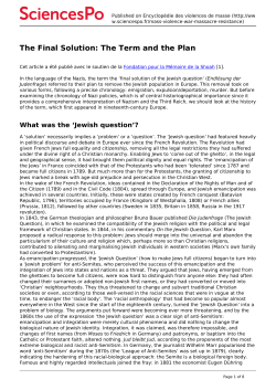 The Final Solution: The Term and the Plan