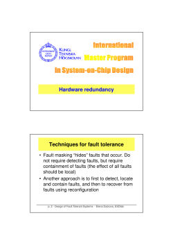Hardware redundancy Techniques for fault tolerance