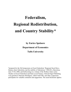Federalism, Regional Redistribution, and Country