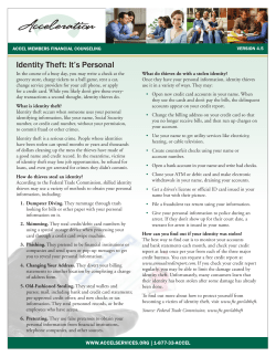 Identity Theft: It`s Personal