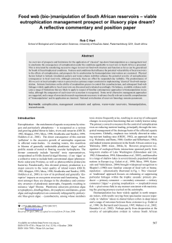 Food web (bio-)manipulation of South African reservoirs