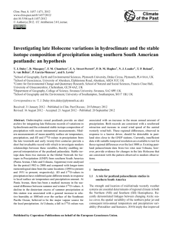 Investigating late Holocene variations in hydroclimate and the stable