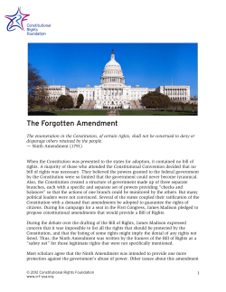 The Forgotten Amendment - Constitutional Rights Foundation