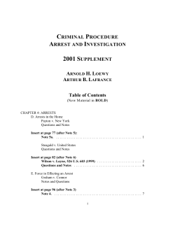 CRIMINAL PROCEDURE ARREST AND