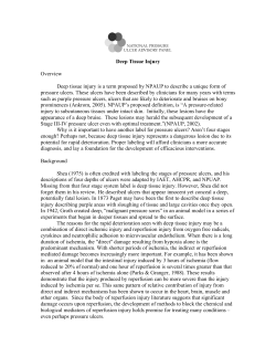 Deep Tissue Injury Overview Deep tissue injury is a term