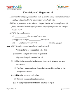 Electricity and Magnetism