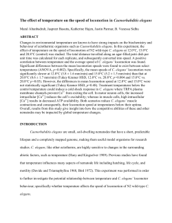 The effect of temperature on the speed of locomotion