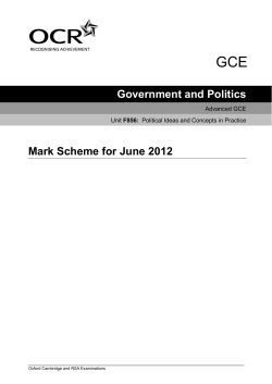 Mark scheme F856 - Political ideas and concept in practice