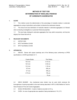 method of test for determination of insoluble residue of carbonate