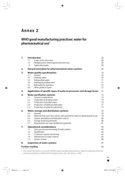 water for pharmaceutical use