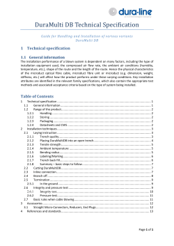 DuraMulti DB Technical Specification - DURA