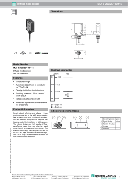 1 Diffuse mode sensor ML7 8 200/25/103/115
