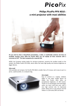 Philips PicoPix PPX 4010 : a mini projector with