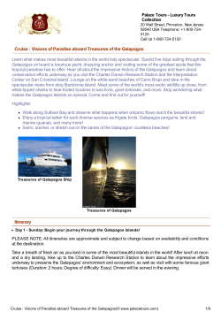 Cruise : Visions of Paradise aboard Treasures of the Galapagos