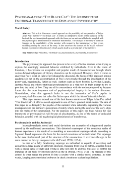 PSYCHOANALYZING &ldquo;THE BLACK CAT&rdquo;: THE JOURNEY FROM