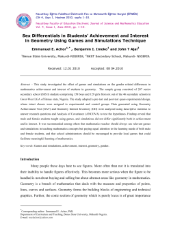 Sex Differentials in Students` Achievement and Interest in Geometry